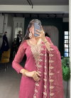 Pink Colour Silver Glory With Sequins And Thread Embroidery Work Top With Bottom Dupatta NNK3032 